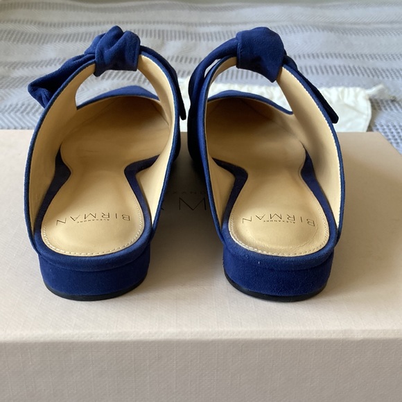 Alexandre Birman Evelyn Flat Blue Suede Bow Mules Sz 5 - Picture 5 of 10